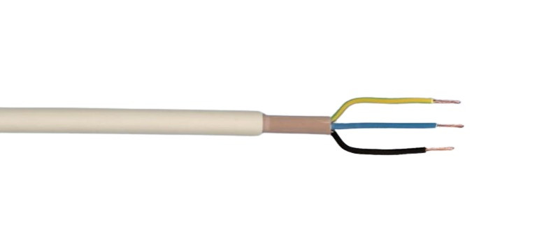 Fiichtegkeetsleitung NYM-J 3x1.5 gro - 10 m